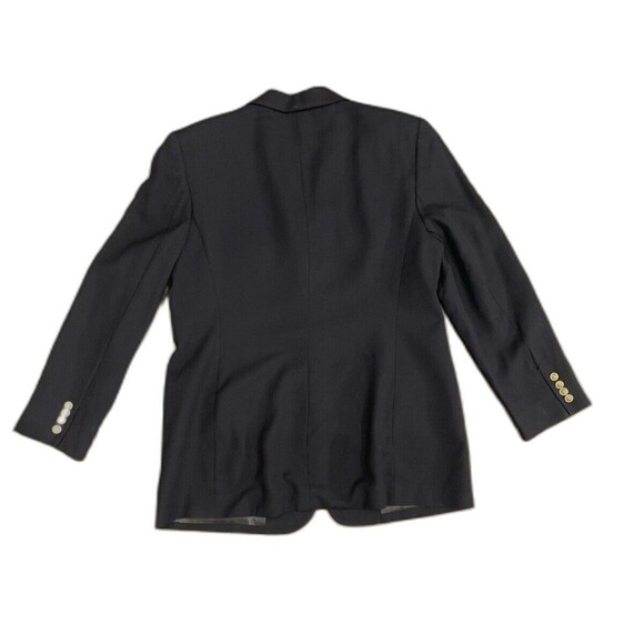 Lauren Ralph Lauren Vtg Blazer Women's 16 Navy Worsted Wool Jacket 3D Gold Crest - Picture 4 of 16